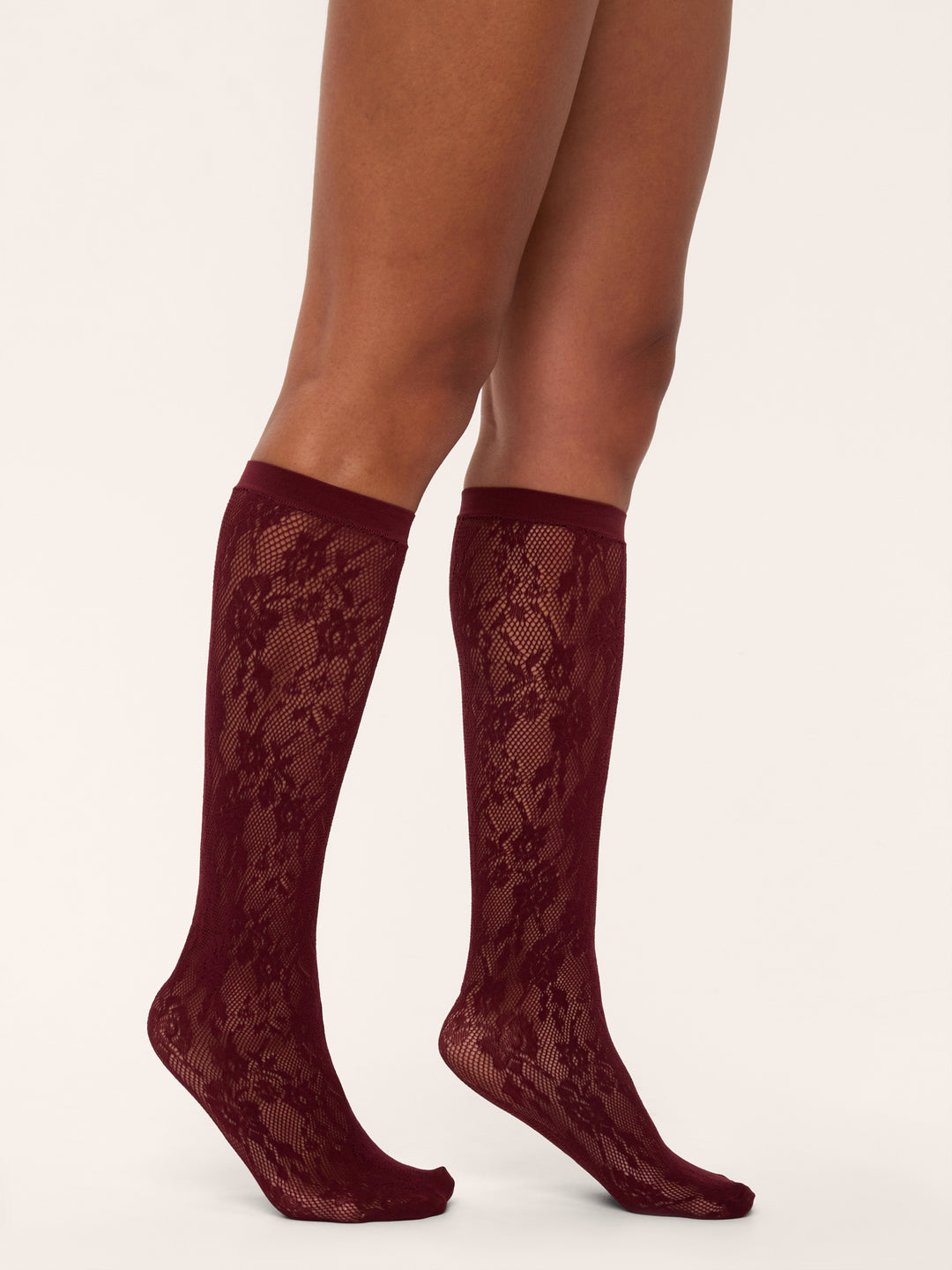 Floral Net Knee-Highs | Rouge