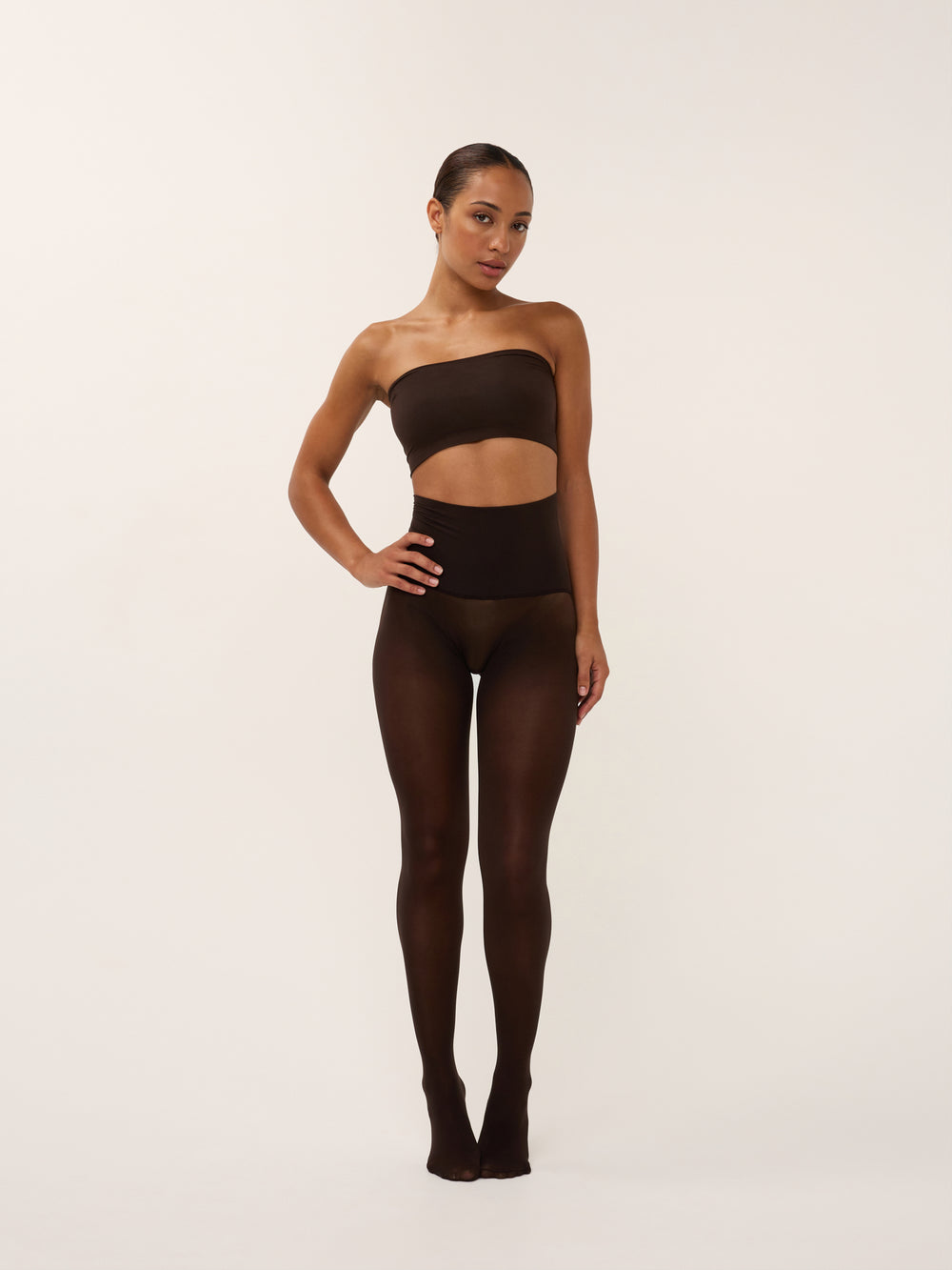 Bruine 50 denier panty met comfortabele hoge tailleband van So Tight