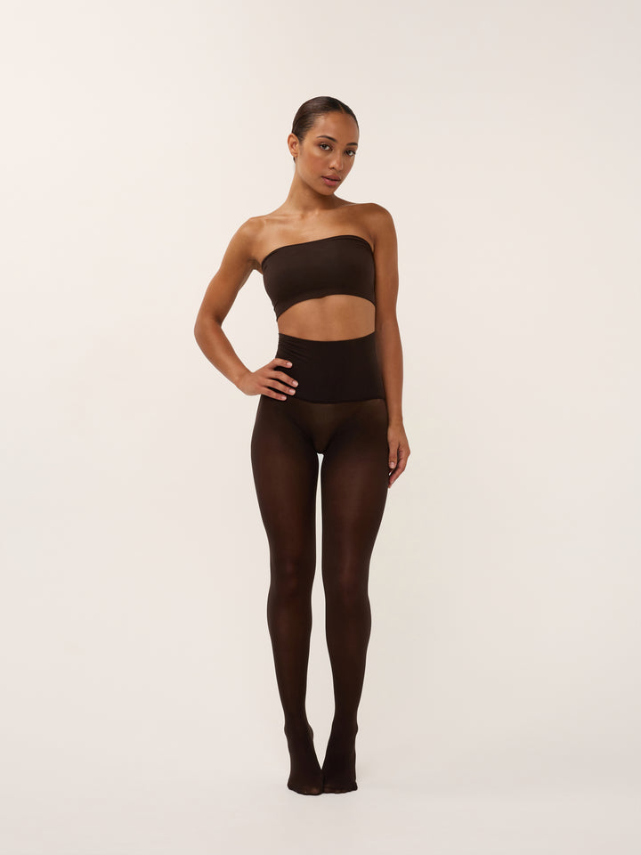 Bruine 50 denier panty met comfortabele hoge tailleband van So Tight
