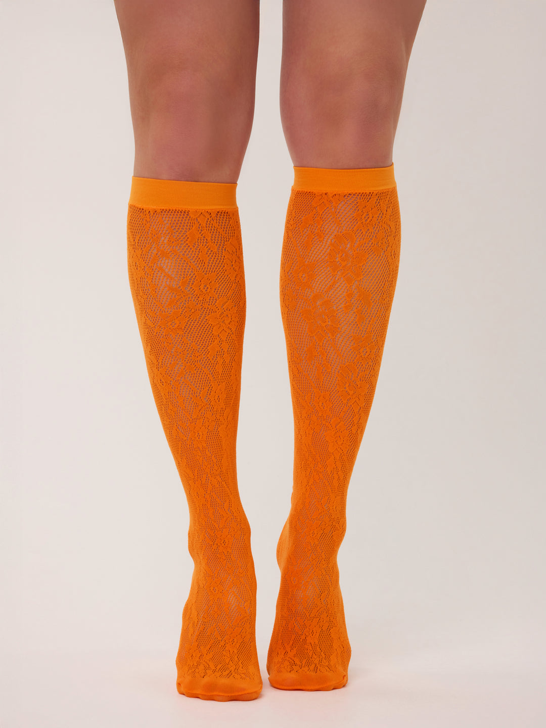 Oranje kanten kniekousen voor dames van So Tight