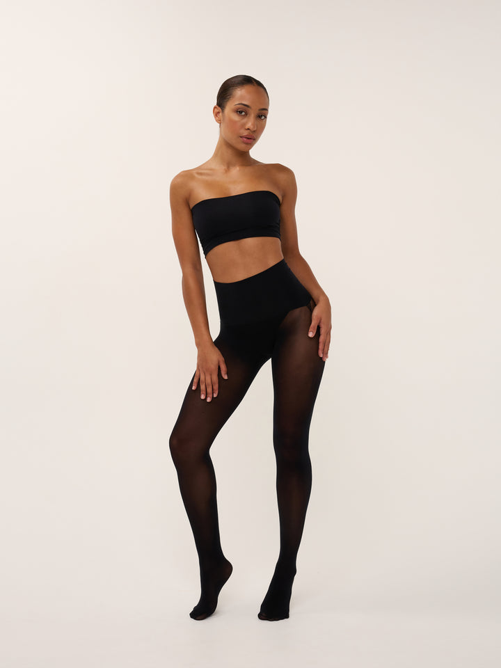 Zwarte dekkende panty met elegante uitstraling van So Tight